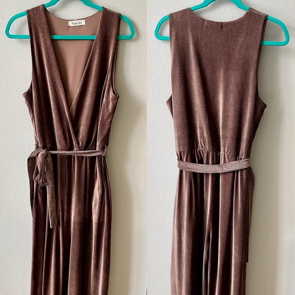 Velvet Deep V Jumpsuit